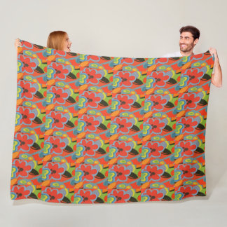 Couverture Polaire Style Matisse Fleurs colorées