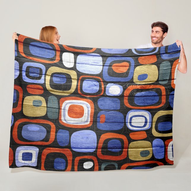 Couverture Polaire Style moderne Abstrait Pastel Bois (En situation)