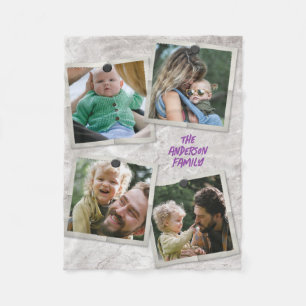 Couverture Polaire Style moderne Customisé Photo Famille Décor