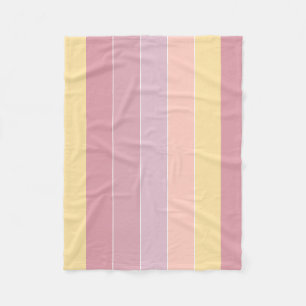 Couverture Polaire Style moderne Jaune violet blanc rayures