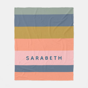 Couverture Polaire Style Moderne Stripes Joli Tons Terre Personnalisé