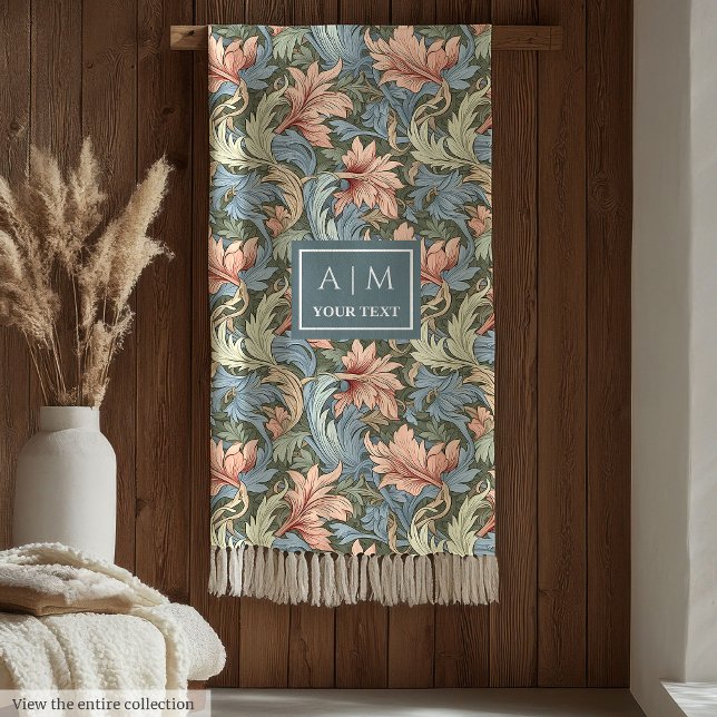 Couverture Polaire Style Morris élégant personnalisation de nom Jeu c (Stylish Morris style custom name gift throw Fleece Blanket)