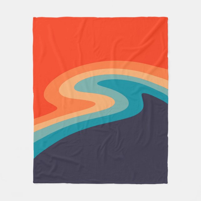Couverture Polaire Style rétro coloré design tourbillon (Devant)