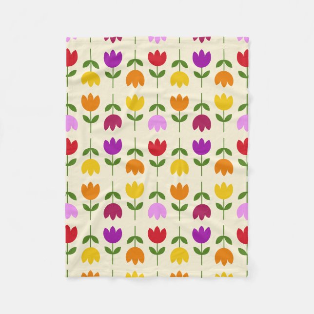 Couverture Polaire Style scandinave coloré sur Crm Flower Motif (Devant)