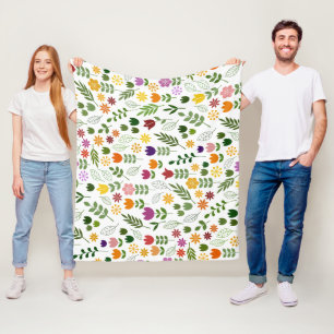 Couverture Polaire Style scandinave Flore & Faune Motif