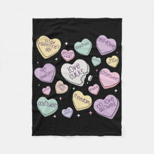 Couverture Polaire Sucette Rétro Anti-Saint-Valentin Cœur Amour Vinta