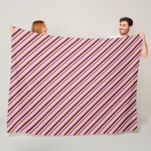 Couverture Polaire Sucre de canne Grilles, rose et chocolat