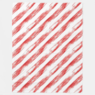 Couverture Polaire Sucre de canne Red Stripes Noël