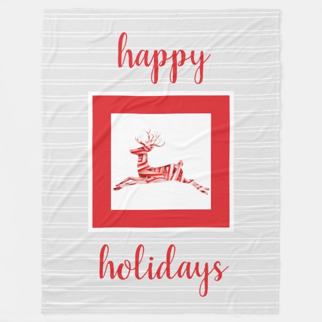 Couverture Polaire Sucre de canne Reindeer, Festive (Devant)