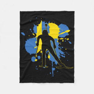 Couverture Polaire Suède Drapeau Biathlonist - Biathlon suédois