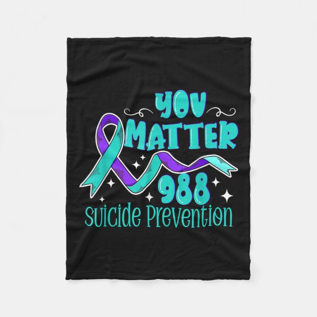 Couverture Polaire Suicide Awareness - 988 Shirt - Suicide Prevention (Devant)