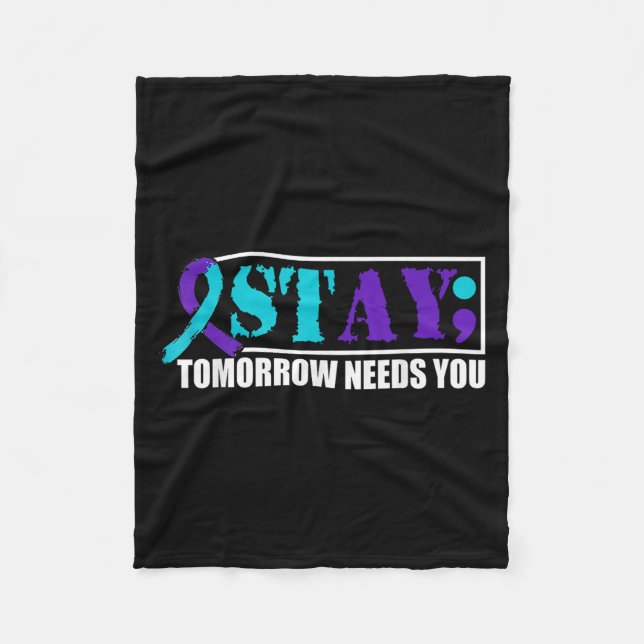 Couverture Polaire Suicide Awareness Mental Health Tomorrow Semicolon (Devant)