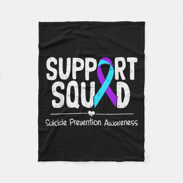 Couverture Polaire Suicide Awareness Teal &amp; Purple Ribbon Suprt M (Devant)
