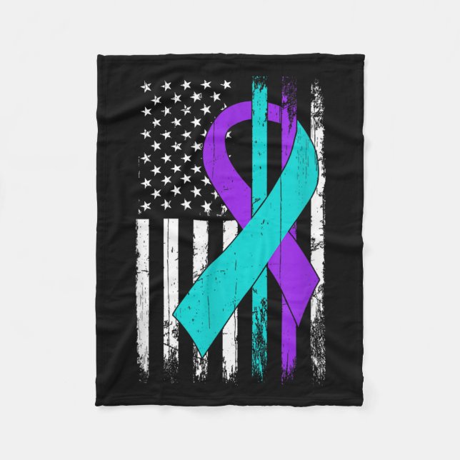 Couverture Polaire Suicide Prevention Awareness American Flag  (Devant)