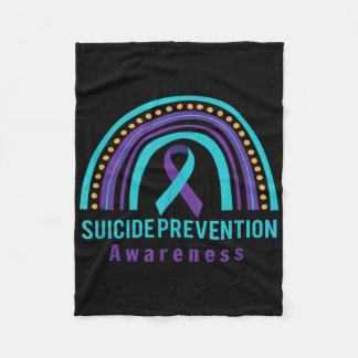 Couverture Polaire Suicide Prevention Awareness Rainbow & Teal &a