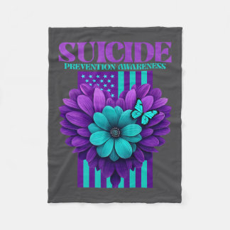 Couverture Polaire Suicide Prevention Awareness Usa Flag Premium 