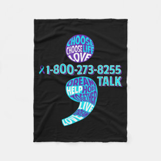 Couverture Polaire Suicide Prevention Shirt Semicolon Mental Health A