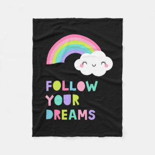 Couverture Polaire Suivez vos rêves Cute Rainbow Cloud