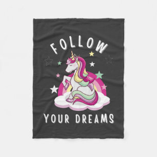 Couverture Polaire Suivez vos rêves Mon Unicorn Anniversaire