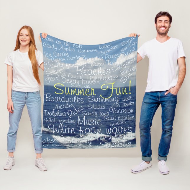 Couverture Polaire Summer Fun Beach Ocean Waves (En situation)