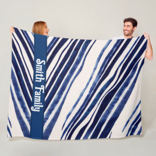 Couverture Polaire Summer Navy Blue Boat Populaire Stripes Collection