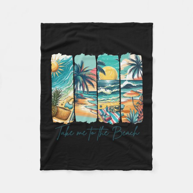 Couverture Polaire Summer Vibes Beach Vacation Summertime Takes Me To (Devant)