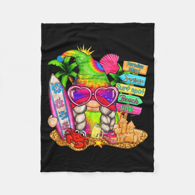 Couverture Polaire Summer Vibes Gnomes Beach Party Cute Gnome Hello S (Devant)