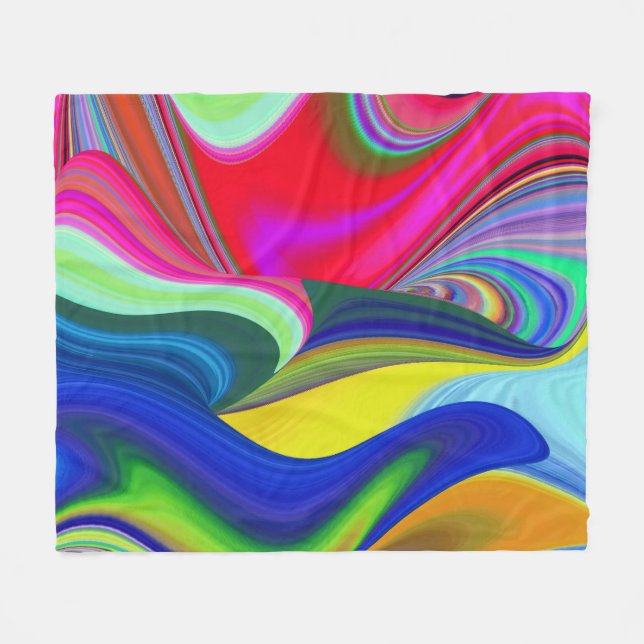 Couverture Polaire Summerrainbow, Rainbowart 3D Abstrait (Devant (Horizontal))