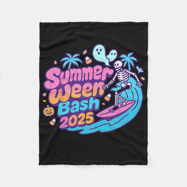 Couverture Polaire Summerween Sh 2025 Skeleton Beach Party Halloween (Devant)