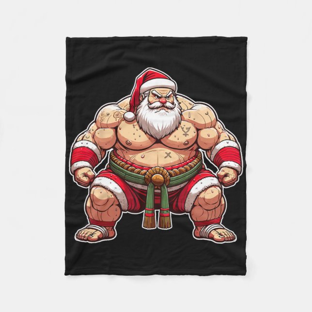 Couverture Polaire Sumo Santa Japanese Wrestler Japan Cool Christmas  (Devant)