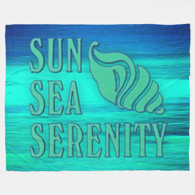 Couverture Polaire Sun Sea Serenity Tropical Seashell Beach Scène (Devant (Horizontal))