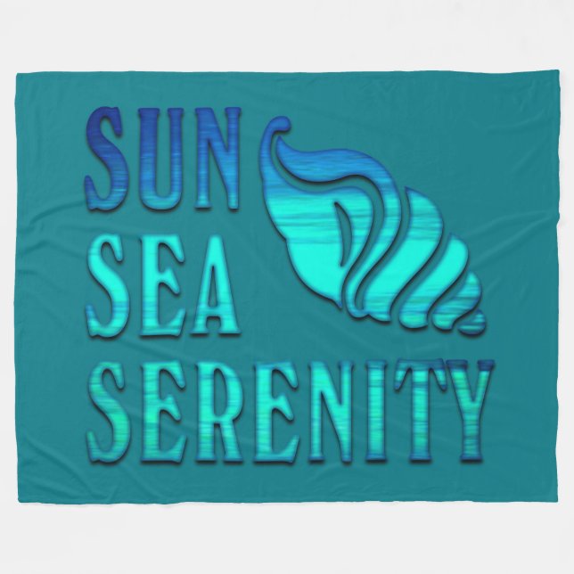Couverture Polaire Sun Sea Serenity Tropical Seashell Beach Scène (Devant (Horizontal))