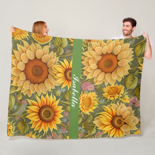 Couverture Polaire Sunflower Belle collection moderne (En situation)
