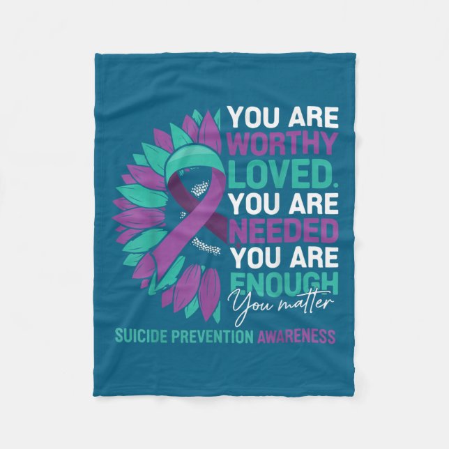 Couverture Polaire Sunflower Suicide Prevention Awareness Motivationa (Devant)