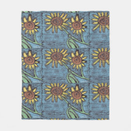 Couverture Polaire Sunflowers Forever - Art pour enfants pour CHOC