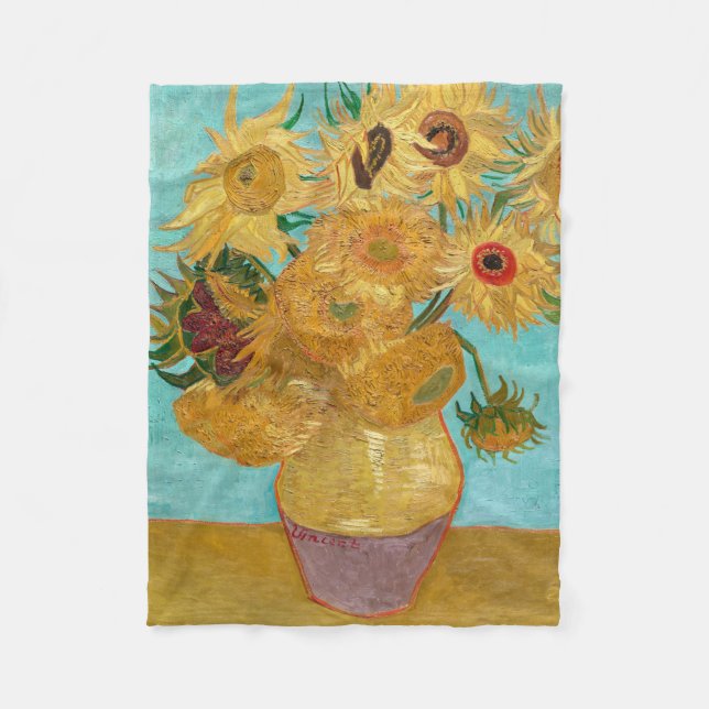 Couverture Polaire Sunflowers, Post Impressionist Still Life Painting (Devant)