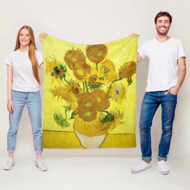 Couverture Polaire Sunflowers Vincent van Gogh (En situation)