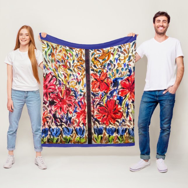 Couverture Polaire Sunny Day Blue Tulips (En situation)