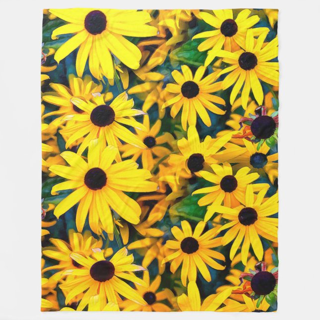 Couverture Polaire Sunny Rudbeckia Black Eyed Susan (Devant)