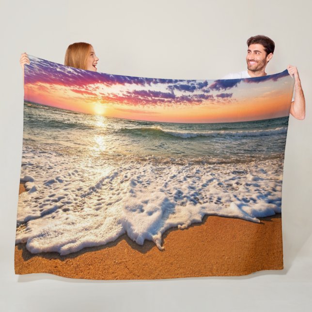 Couverture Polaire Sunset plage (En situation)