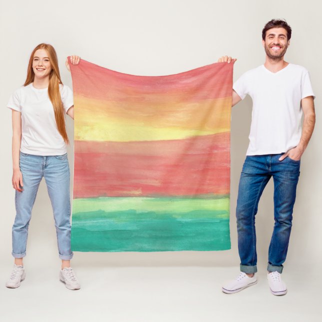 Couverture Polaire Sunset Shores Art Abstrait (En situation)