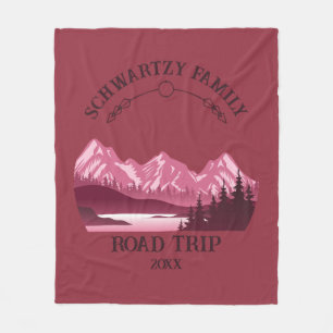 Couverture Polaire Sunset vintage Red Mountain Lake