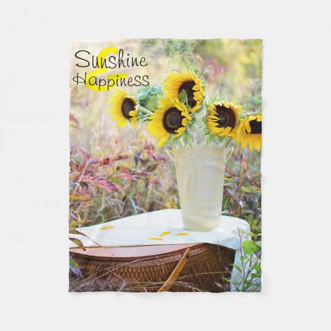 Couverture Polaire Sunshine & Bonheur Sunflower (Devant)
