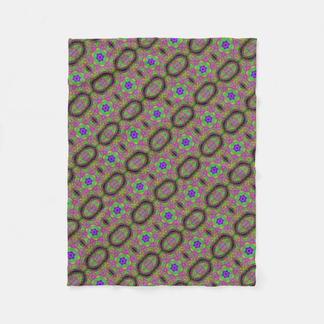 Couverture Polaire super bleu étoile/fleurs (Devant)
