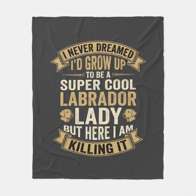 Couverture Polaire Super Cool Labrador Lady Chienne Amoureuse (Devant)