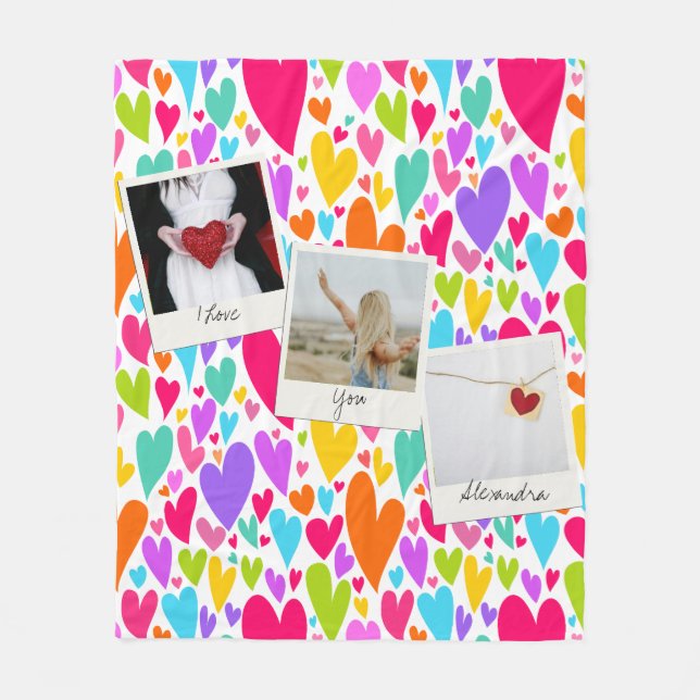 Couverture Polaire Super et romantique Vibrant Coeur Saint Valentin P (Devant)