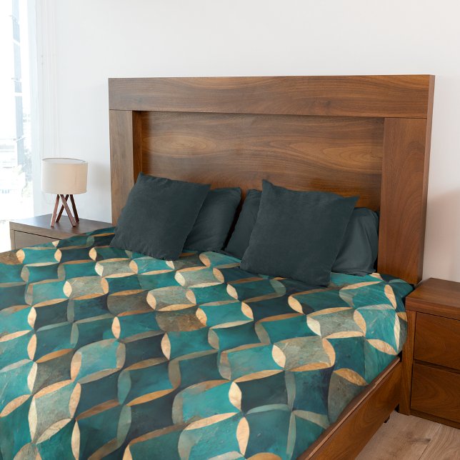 Couverture Polaire Super Luxe Turquoise & Or (Créateur téléchargé)