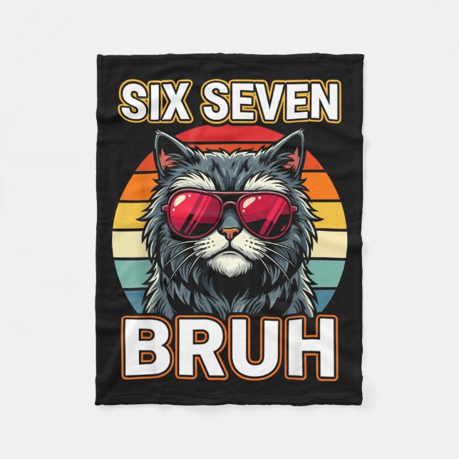 Couverture Polaire Super Rétro Six Sept Bruh Chat Lunettes de Soleil  (Devant)
