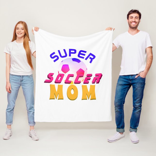 Couverture Polaire Super Soccer Maman Football Typographie Sport Mère (En situation)