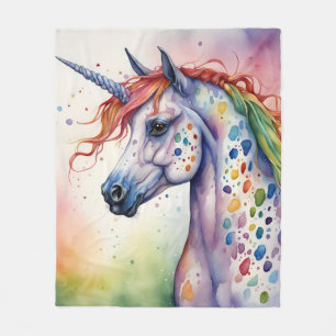 Couverture Polaire Superbe aquarelle colorée Appaloosa Unicorn